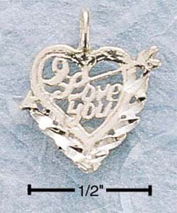 STERLING SILVER JEWELRY DC "I LOVE YOU" (ch49)