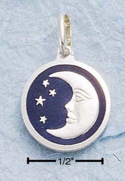 STERLING SILVER JEWELRY SMALL CRESCENT MOON & STARS (ch823)