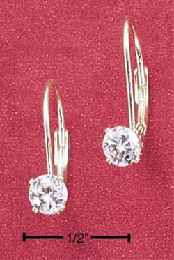 4MM ROUND CUBIC ZIRCONIA LEVERBACK EARRINGS (ea1954)