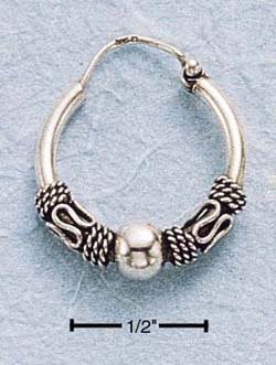 DOUBLE S & COIL DESIGN HOOP EARRINGS (ea757)