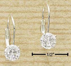STERLING SILVER 5MM ROUND CZ LEVERBACK EARRINGS (ea450)