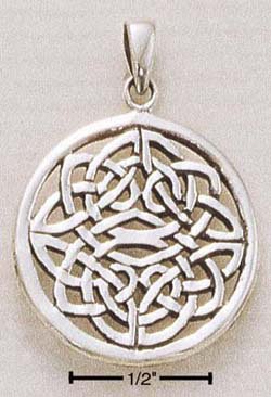 STERLING SILVER JEWELRY CELTIC ROUND PENDANT CHARM (ch88)