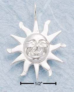 STERLING SILVER JEWELRY DC SMILING SUN CHARM (ch101)