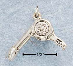 STERLING SILVER JEWELRY HAIRDRYER CHARM (ch398)