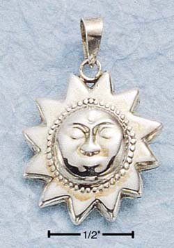 STERLING SILVER JEWELRY PUFFED SUN CHARM (ch493)