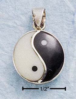 STERLING SILVER JEWELRY YIN YANG CHARM (ch289)