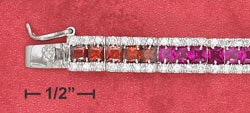 STERLING SILVER JEWELRY 7" CZ FRAMED BRACELET (br2710)
