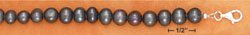STERLING SILVER JEWELRY 7.5" GREY PEARL BRACELET (br2731)
