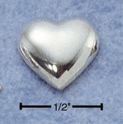 STERLING SILVER POLISHED HEART POST EARRINGS (ea2169)