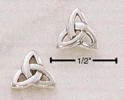 STERLING SILVER CELTIC FANCY TRIANGLE POST EARRINGS (ea1318)