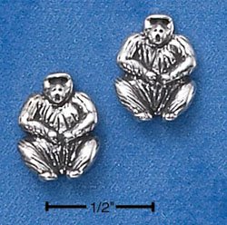 STERLING SILVER GORILLA MINI-POST EARRINGS (ep566)