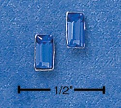 STERLING SILVER EMERALD CUT SEPTEMBER BIRTHSTONE AUSTRIAN CRYSTAL POST EARRINGS (ep548)