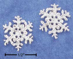 STERLING SILVER FROSTED SNOWFLAKE POST EARRINGS (ep530)