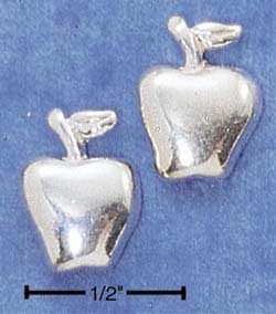 STERLING SILVER APPLE POST EARRINGS (ep527)