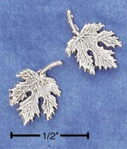 STERLING SILVER MAPLE LEAF POST EARRINGS (ep526)
