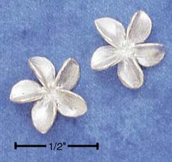 STERLING SILVER TINY SATIN FLOWER POST EARRINGS (ep524)