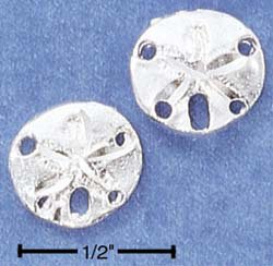 STERLING SILVER HIGH POLISH SANDDOLLAR POST EARRINGS (ep516)