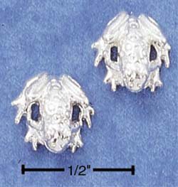 STERLING SILVER HIGH POLISH FROGGIE POST EARRINGS (ep515)