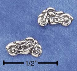 STERLING SILVER SMALL MOTORCYCLE POST EARRINGS (ep502)
