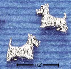 STERLING SILVER SCOTTIE DOG POST EARRINGS (ep273)