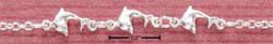 STERLING SILVER 9" TRIPLE DOLPHIN ANKLET (br1066)