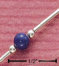 STERLING SILVER LAPIS ON LIQUID SILVER ANKLET (br634)