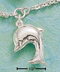 STERLING SILVER CABLE ANKLET WITH CHUBBY DOLPHIN (br441)