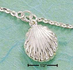 STERLING SILVER CABLE ANKLET WITH SCALLOP SHELL (br440)