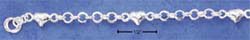 STERLING SILVER 10" HEARTS & ROLO CHAIN LINK ANKLET (br1937)
