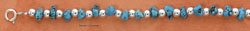 STERLING SILVER 9" ALTERNATING TQ NUGGET & 5MM SS BEAD ANKLET (br2301)