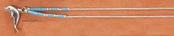 STERLING SILVER 9" LIQUID SILVER ANKLET W/ TURQUOISE HESHI & DOLPHIN PENDANT (br2312)