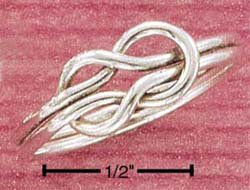 STERLING SILVER JEWELRY "SLIP KNOT" THUMB RING SIZES 8-10 (sr1143)