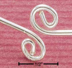 STERLING SILVER SILVER JEWELRY SQUIGGLE ARM BRACELET (br1498)