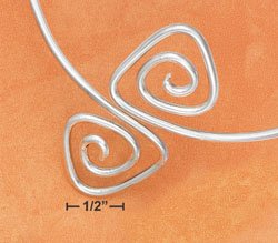 STERLING SILVER JEWELRY TRIANGULAR SPIRAL ARM BAND (br2743)