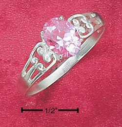 STERLING SILVER JEWELRY OPEN WEAVE PINK ICE RING SIZES 4-9 (cr62)