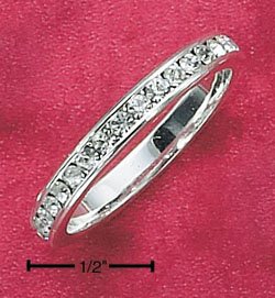 STERLING SILVER JEWELRY CZ APRIL ETERNITY BAND (5-9) (sr79)
