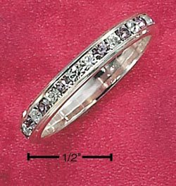 STERLING SILVER JEWELRY CZ & SYNTHETIC ALEXANDRITE JUNE ETERNITY BAND (5-9) (sr81)