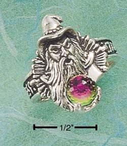 STERLING SILVER JEWELRY SMALL WIZARD RING W/ AUSTRIAN BALL SIZES 6-12 (cx88)
