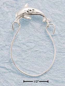 STERLING SILVER JEWELRY DC DOLPHIN CHARMHOLDER (cmh2)