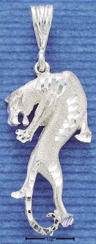 STERLING SILVER JEWELRY LARGE SATIN/DC COUGAR CHARM (ch25)