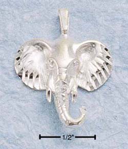 STERLING SILVER JEWELRY DC ELEPHANT HEAD CHARM (ch164)