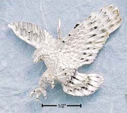 STERLING SILVER JEWELRY SMALL DC EAGLE IN FLIGHT CHARM (ch167)