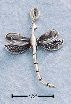 STERLING SILVER JEWELRY DRAGON FLY CHARM (ch892)
