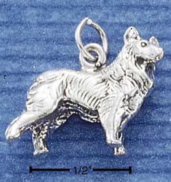 STERLING SILVER JEWELRY 3D COLLIE CHARM (ch1005)