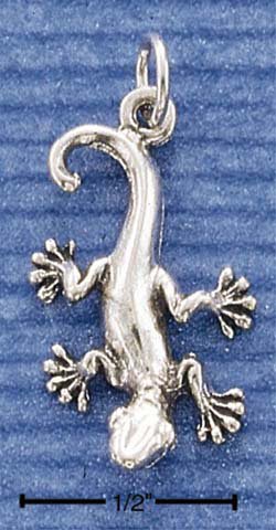 STERLING SILVER JEWELRY HP GECKO LIZARD CHARM (ch1016)