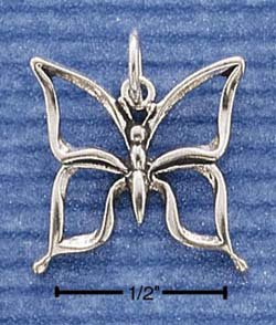 STERLING SILVER JEWELRY OPEN BUTTERFLY CHARM (ch1022)