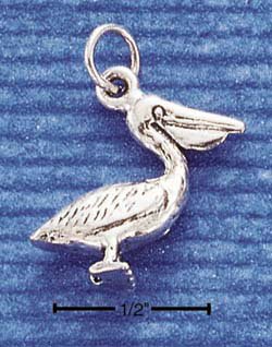 STERLING SILVER JEWELRY 3D PELICAN CHARM (ch1045)