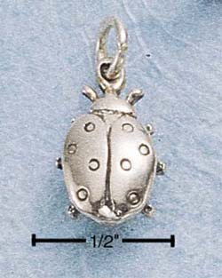 STERLING SILVER JEWELRY ANTIQUED LADYBUG CHARM (ch649)