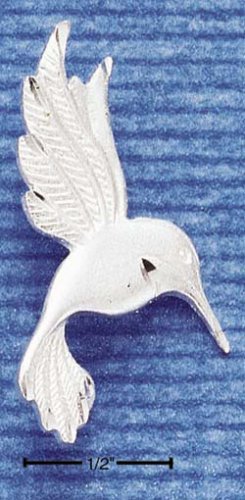 STERLING SILVER JEWELRY SATIN/DC HUMMINGBIRD CHARM (ch1091)