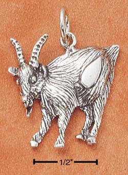 STERLING SILVER JEWELRY ANTIQUED GOAT CHARM (ch1801)